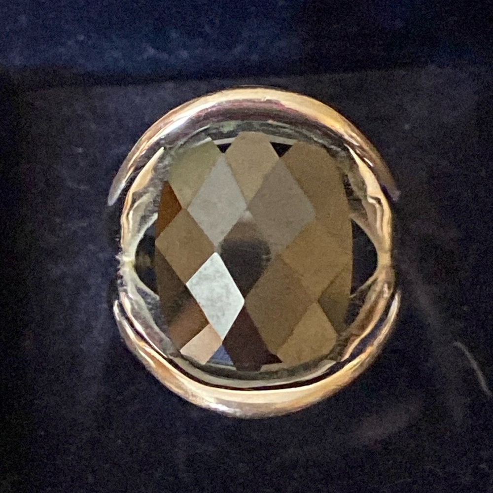 Swarovski silver toned black gem ring size 7 - Picture 3 of 13